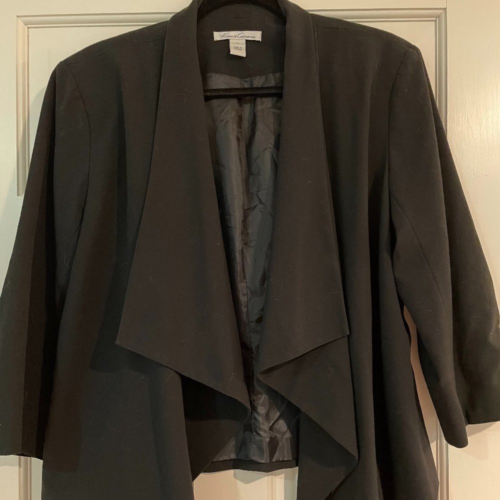 Black Waterfall Front Blazer